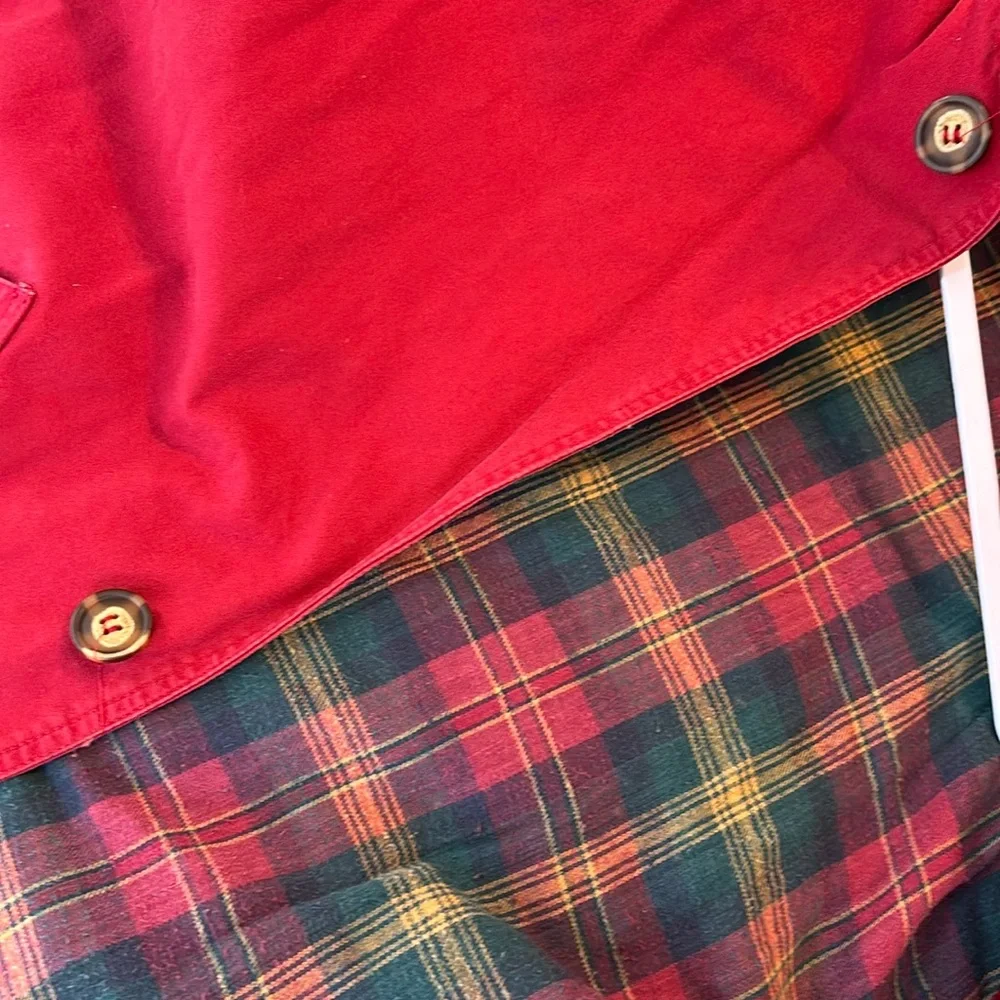 Vintage American Eagle Red Barn Chore Coat Jacket Plaid Lining Men Sz L